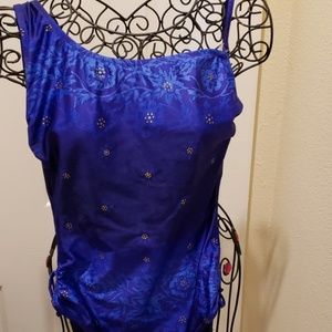 Gottex Sz 8 Blue and Purple Swimsuit
